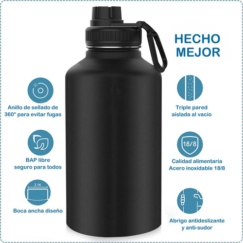 Garrafa Térmica De Aço Inoxidável 1920ml/64oz, Frasco De Águ