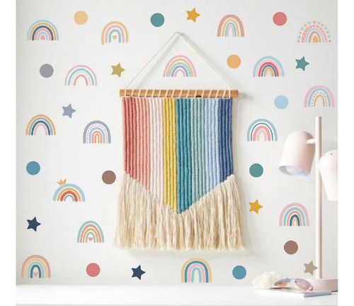 Arco Iris Con Temas De Vinilo Estético Pegatinas De Pared