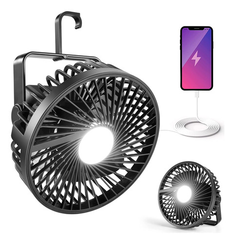 Ventilador Portátil De Nebulización Y Camping Con Linterna L