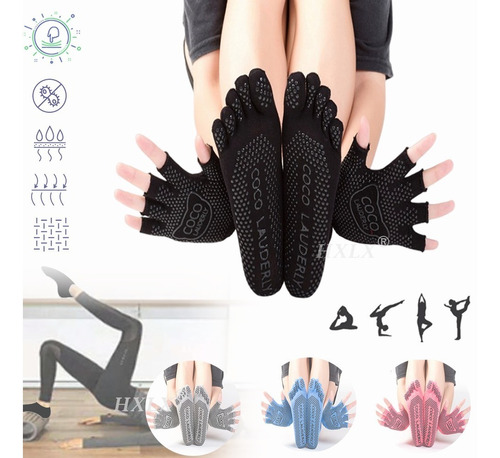 Calcetines Antideslizantes Yoga Y Pilates+yoga Guantes