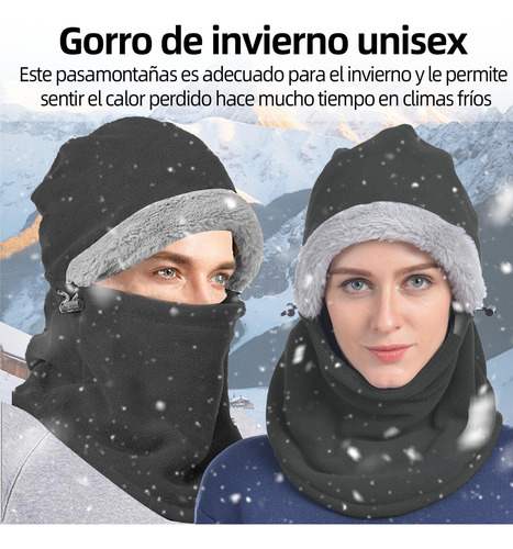 Pasamontañas Invierno, Gorro Cálido A Prueba Viento Invierno