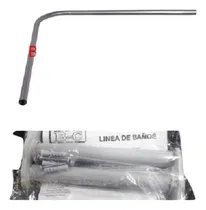 Comprar Barrales Baño Curvo 75 De Aluminio + Soporte Kit Gris