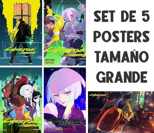 Poster Set 5 Cyberpunk Edgerunners Serie Cyber Punk 2077+ St