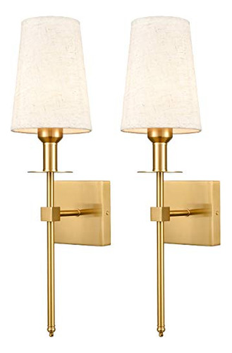 Lámpara Pared Teenyo Oro Set 2 Sconces - Baño, Dormitorio,