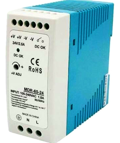 Mdr-60-24 Fonte Chaveada 24v 2,5a P/ Trilho