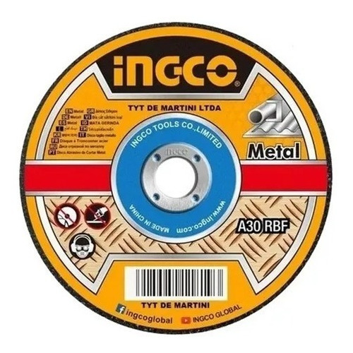 Discos De Corte De Metal 115x1,2x22,2mm Ingco X 10 Unidades