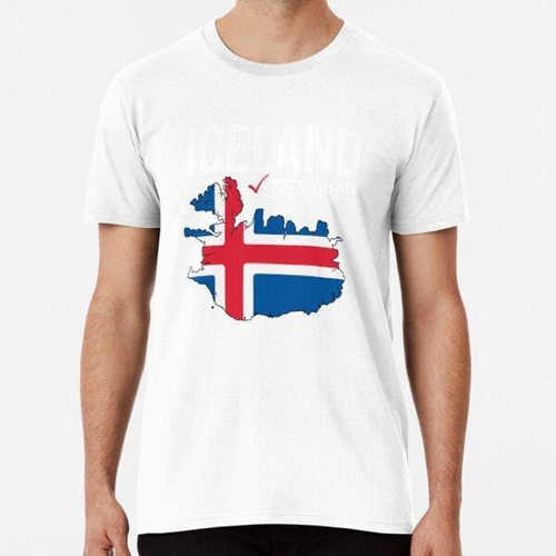 Remera Islandia Con Bandera He Estado Allí Mapa Algodon Prem