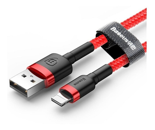 Cable Lightning Cable Reforzado Carga Rápida 1m Rojo