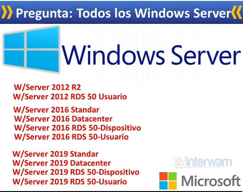 Window Server Todos Rds Cal Datacenter Licencia Key