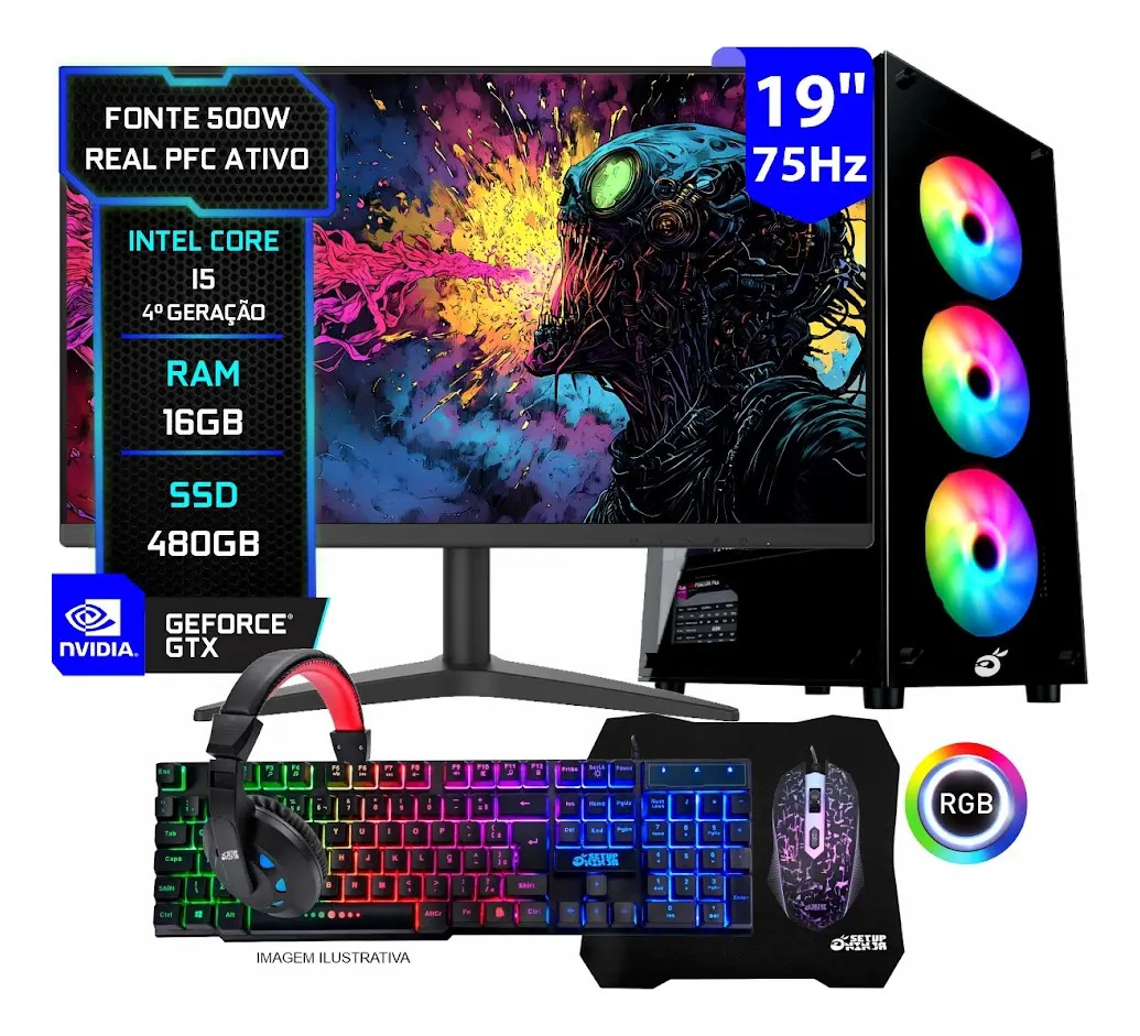 Pc Gamer Completo Setup Ninja Titan I, Intel Core I5, 16gb Ram