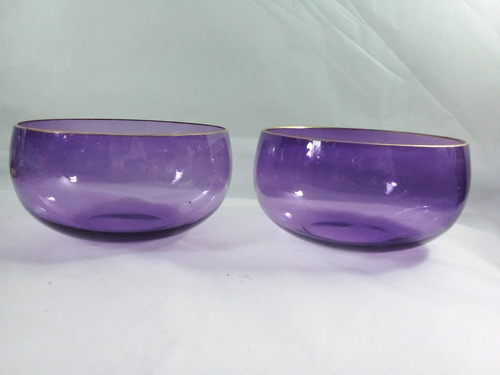 Par De Bowl Em Cristal Francês Cor Ametista 6r (Usado)