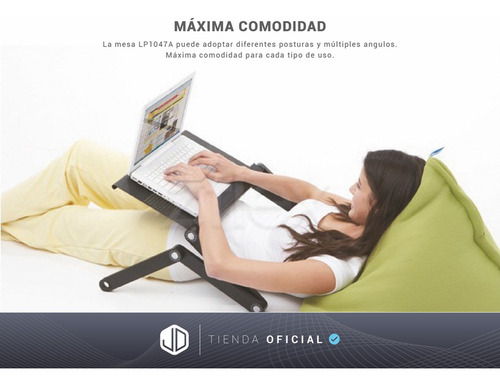 Imagen 6 de 10 de Mesa Regulable Multifuncional P/ Notebook Jd Lp1047a Cuota-*
