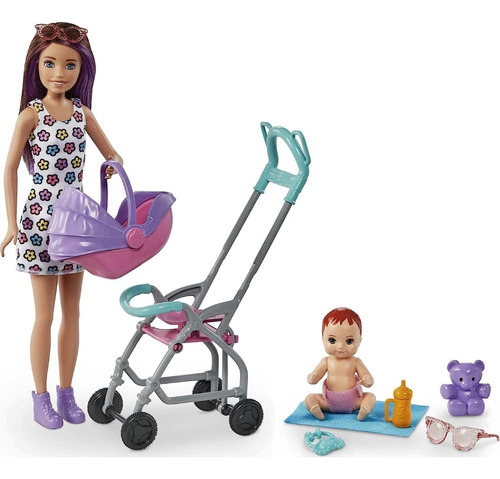 Barbie Skipper Babysitter - Cochecito Y Accesorios + Mascota