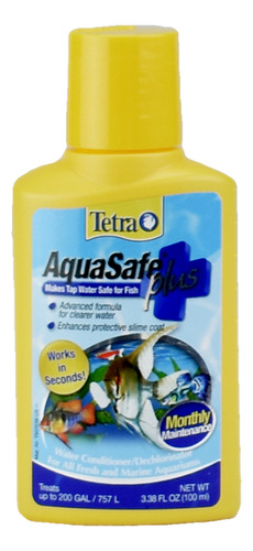 Acondicionador Tetra Aquasafe 100ml Quita Cloro Metales Turb