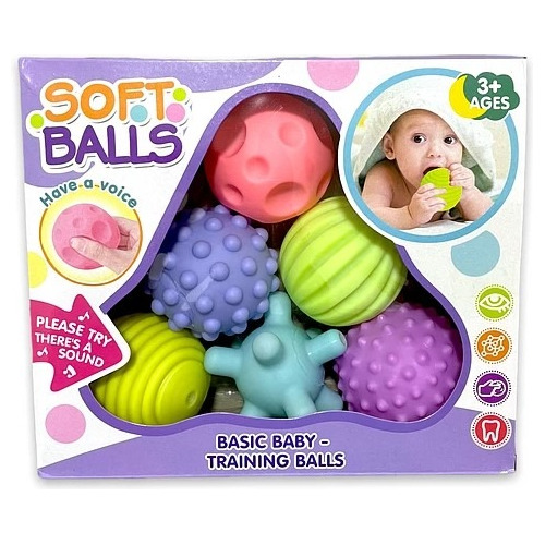 Set 6 Pelotas Sensoriales Didácticas Para Bebé Con Texturas