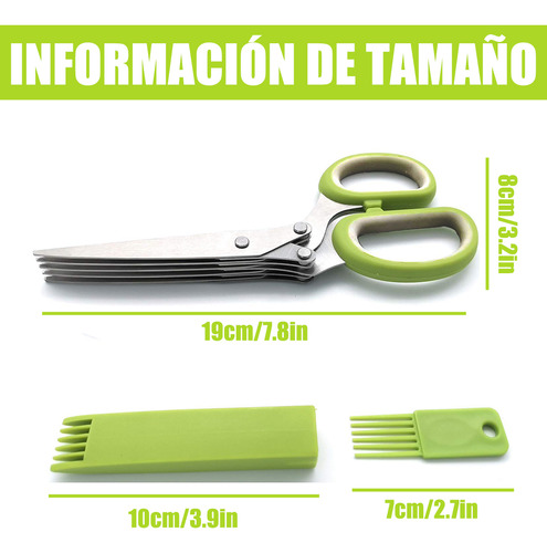 Tijeras Multicorte Cocina Picar Especias Acero Inoxidable