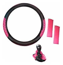 Comprar Fiat Palio- Cubre Volante Rosa+ C\u002F Cinturones+ C\u002F Palanca