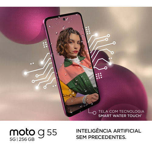 Smartphone Motorola Moto G55 5g 256gb 8gb Tela 6.5 Preto
