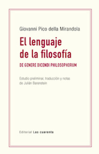 Libro El Lenguaje De La Filosofia - Giovanni Pico Della M...