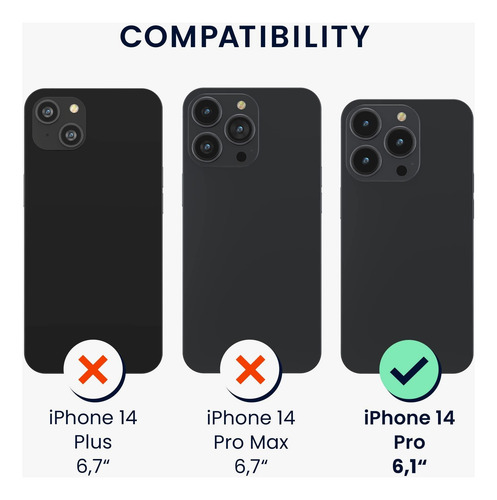 Kwmobile Funda Compatible Con Iphone 14 Pro Funda De Tpu Y Turquesa Metálico.