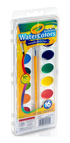 Set De Acuarelas Lavables Crayola De 16 Colores Con