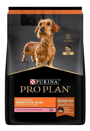 Alimento Pro Plan OptiDerma Sensitive Skin Adult para perro adulto de raza  pequeña sabor salmón y arroz en bolsa de 1kg