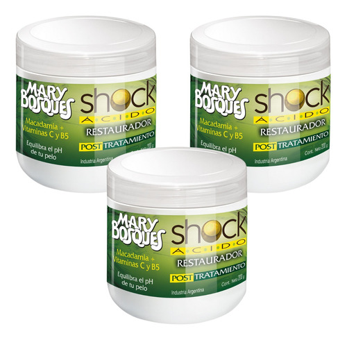 Mary Bosques Shock Acido Baño De Crema X 200g X 3