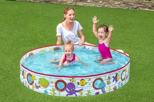 Imagen 5 de 8 de Pileta Infantil Rigida Autoarmable 435 L Bestway 55029