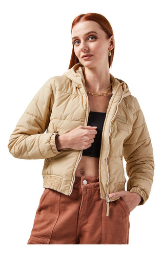 Chaqueta De Mujer Marca Dougger Tina Estilo Crop Con Capota