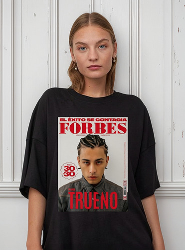 Remera Unisex Trueno Portada Forbes Mateo Palacios Algodón