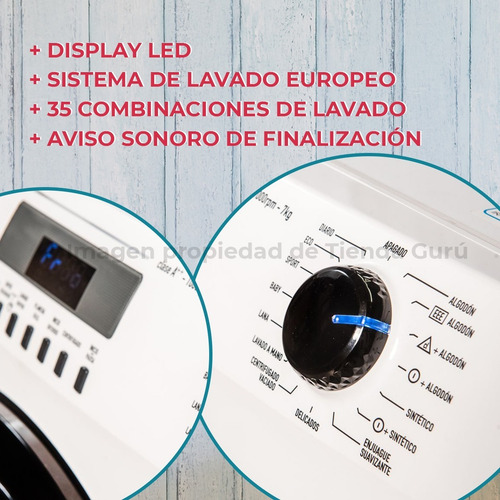 Imagen 4 de 8 de Lavarropas Aurora Automático Frontal 7 Kg 1000 Rpm 7510