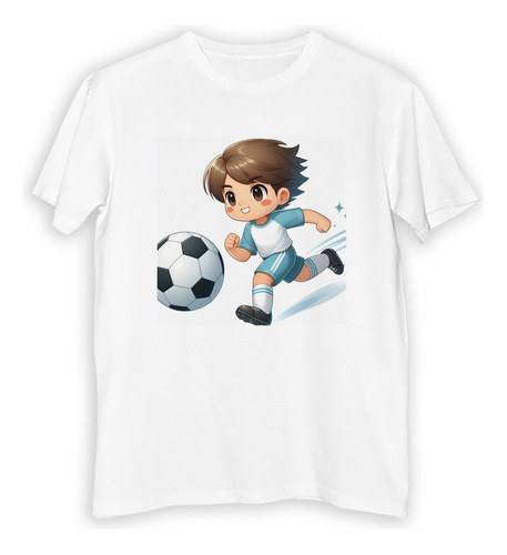 Remera Niño Futbol Nene Dibujo Simpatico Football