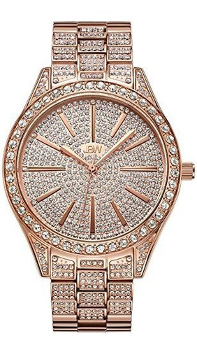Reloj Mujer Jbw Cristal Diamante 0.12 Ct Acero Inox.