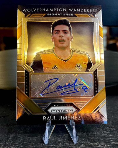 Raúl Jiménez Prizm Silver Tarjeta Autografo Wolverhampton