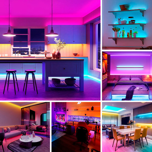 Kit 10 Mtr Tira De Luces Led Rgb 5050 5 Metros Interior Wifi Rgb