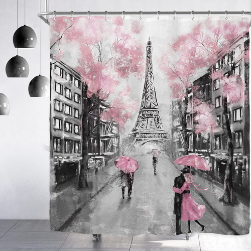 Riyidecor Cortina Ducha Torre Eiffel Paris Para Decoracion X