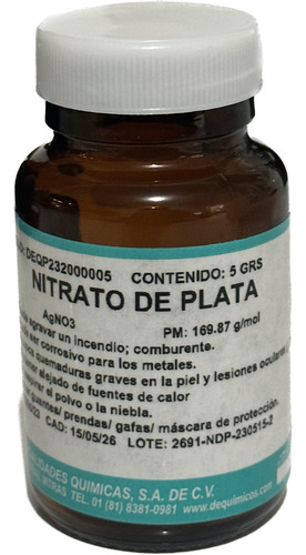 Nitrato De Plata 5 Gr