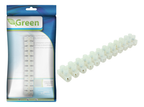 Green 10 Peças Conector Barra Sindal 12 Posições 10mm 10 Amp 