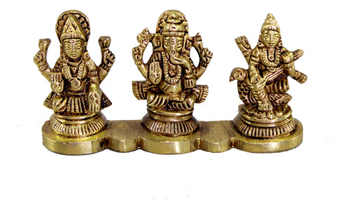 Estatua Diosa Ganesha Lakshmi Saraswati 5 Cm Murti Diwali