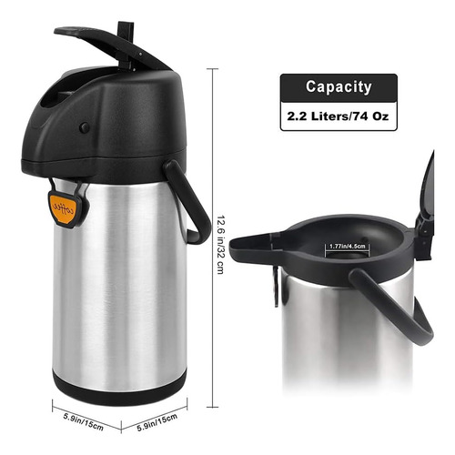 Dispensador De Café Térmico Con Bomba 2.2l - Ideal Para Fies
