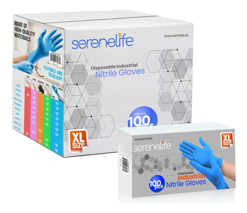 Serenelife - Guantes Desechables De Mezcla De Nitrilo, Guant