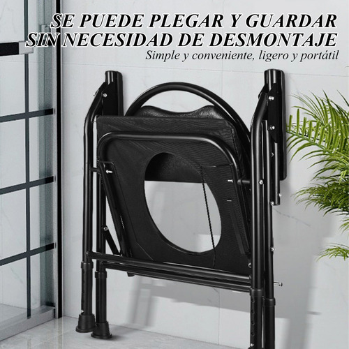Silla Plegable Para Ancianos, Uso Doble Baño Y Inodoro