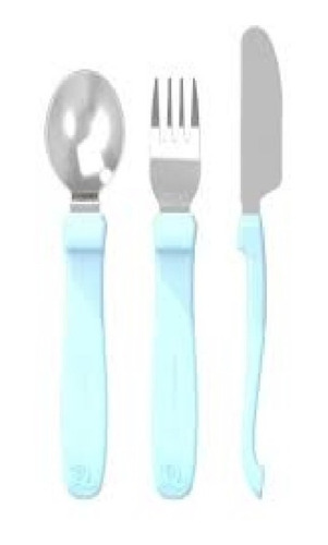 Imagen 2 de 6 de Cubiertos Para Bebé De Metal Acero Inox Twistshake