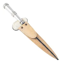Comprar Cuchillo De Alpaca 20cm Acero Inox Vaina Cuero Crudo