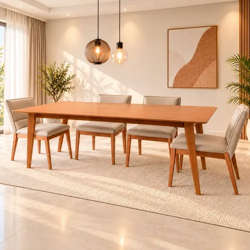 Mesa de Jantar Retangular 6 Lugares Évora 180 x 90 Amadeirada