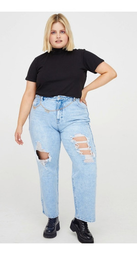 Jeans Tiro Alto Mujer 