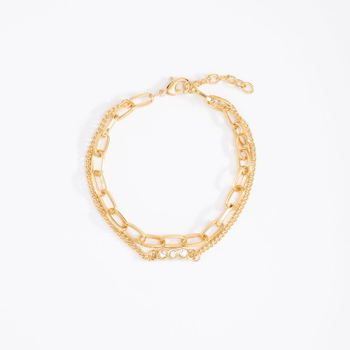 Pulsera Doble, 4 Baños De Oro De 18k,marca Nice