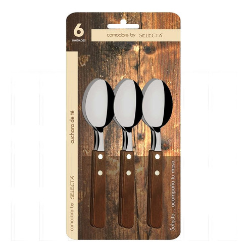 Set 6 Piezas Cucharas De Té Mango De Madera