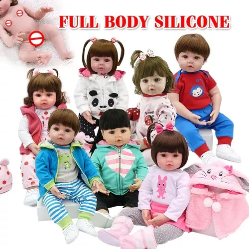 Boneca Bebê Reborn Menina Original Membros De Silicone 48 Cm