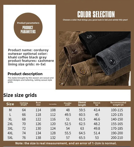 Jaqueta Masculina De Inverno De Algodão Com Forro De Lã E La